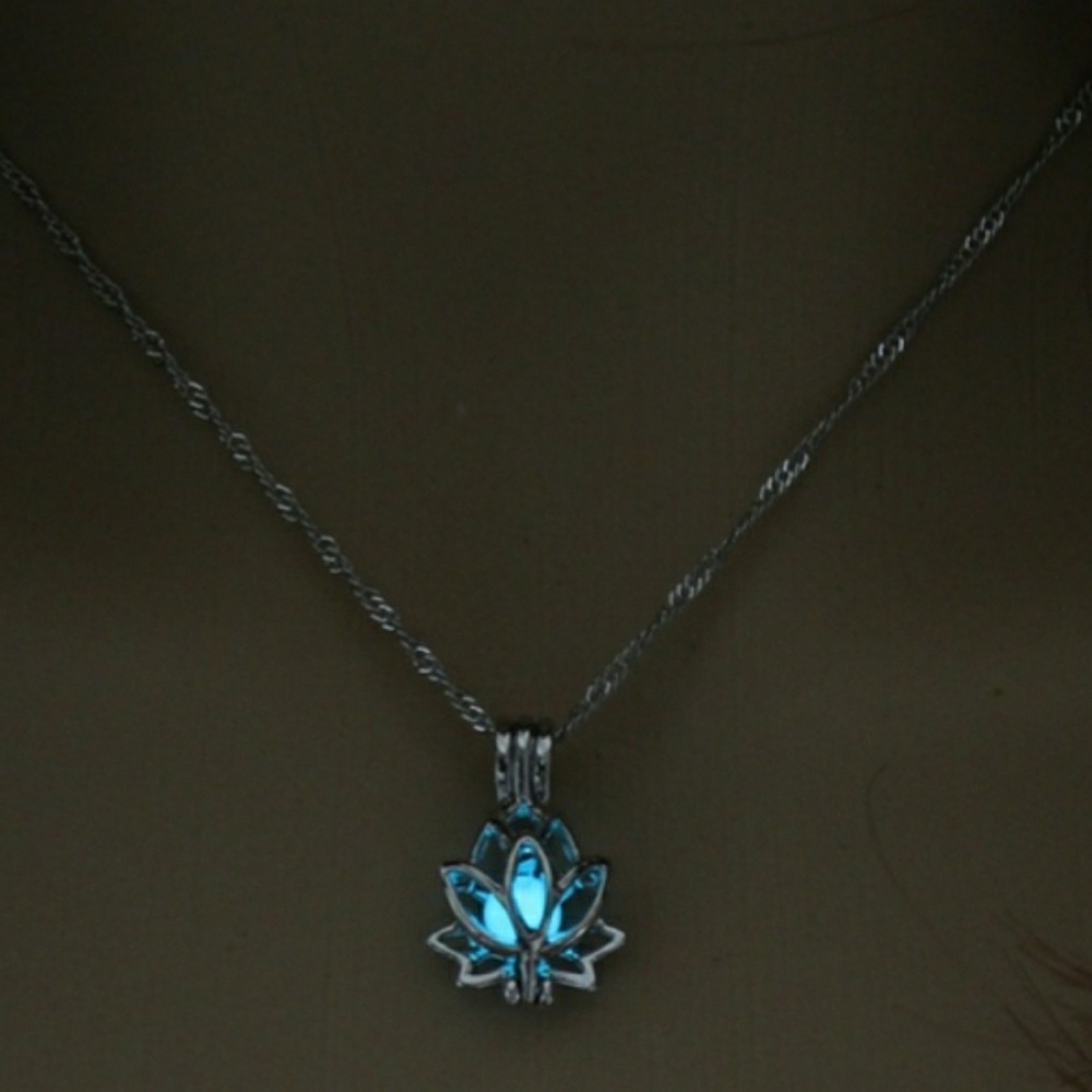 New Luminous Lotus Pendant Necklace
